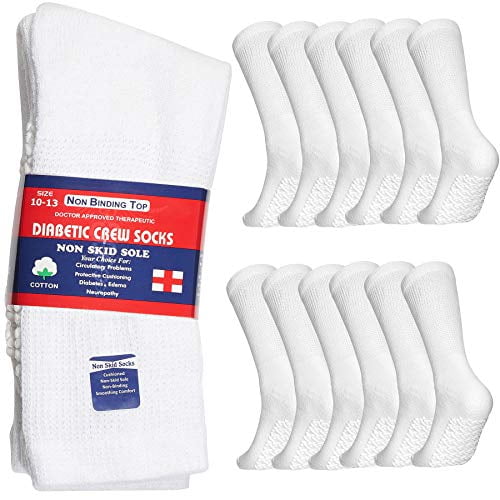 Womens white diabetic crew socks 9-11 12 pair Womens white diabetic crew socks 9-11 12 pair